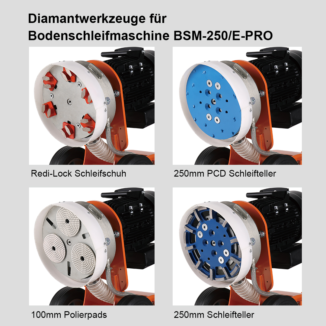 Diamantschleifteller Ø 250 mm für mittelharte Böden mit Körnung #30